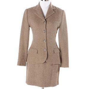 Ralph Lauren Brown Herringbone Suit
